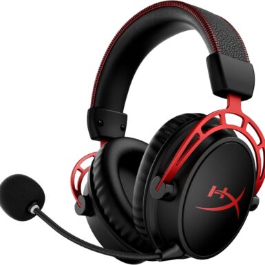 HyperX Cloud Alpha Wireless - Gaming Headset for PC, 300-hour battery life, DTS Headphone:X Spatial Audio, Memory foam, Dual Chamber Drivers, Noise-canceling mic, Durable aluminum frame,Red | X, 50mm Dual-Chamber Drivers, Detachable Noise-Canceling Mic